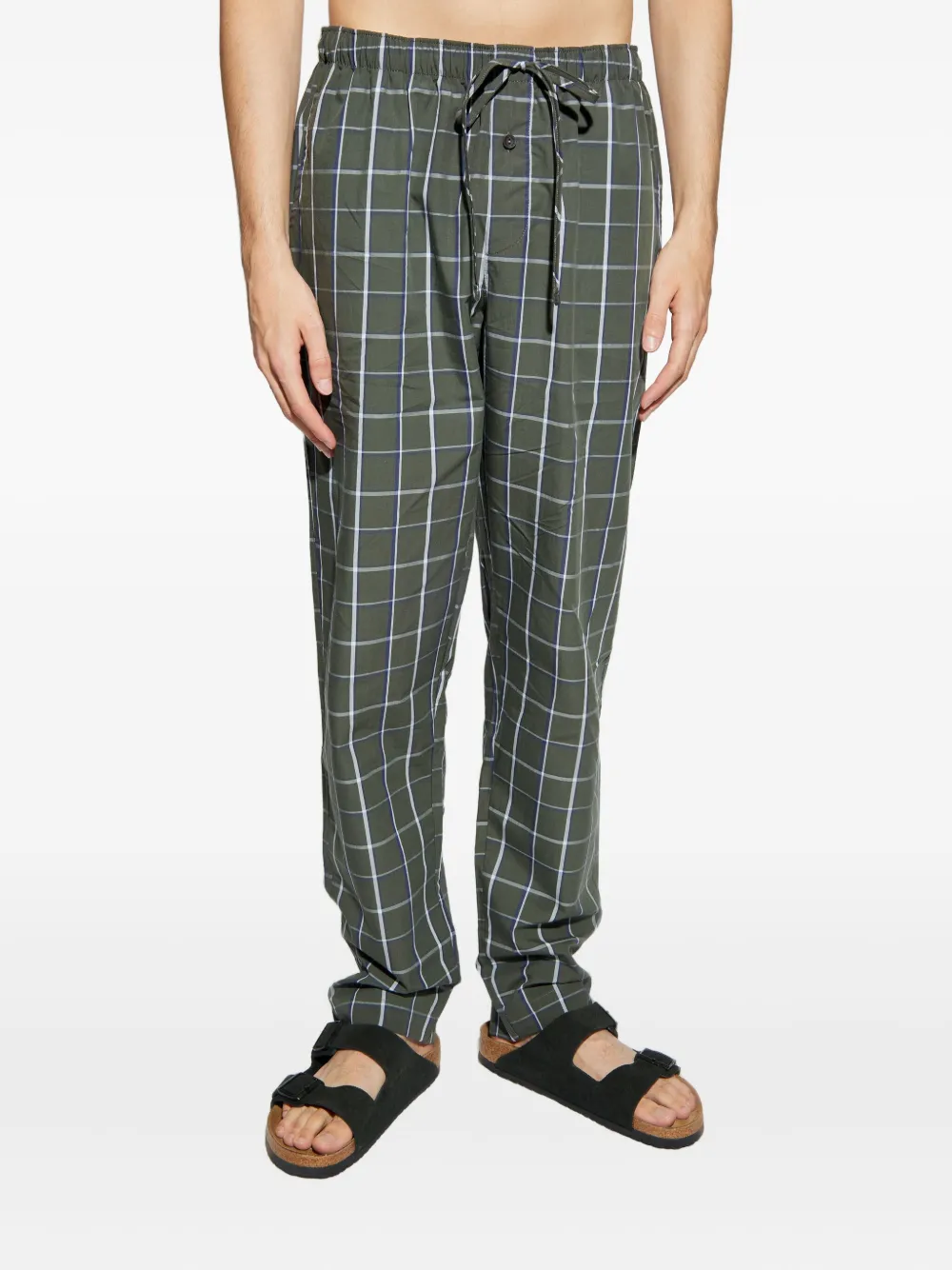 Hanro Checked Drawstring Pyjama In Green