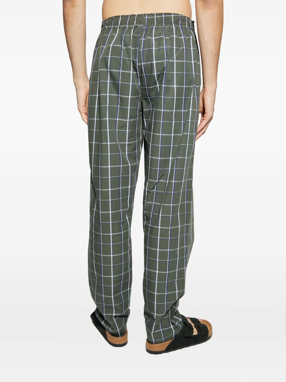 Hanro Checked Drawstring Pyjama In Green