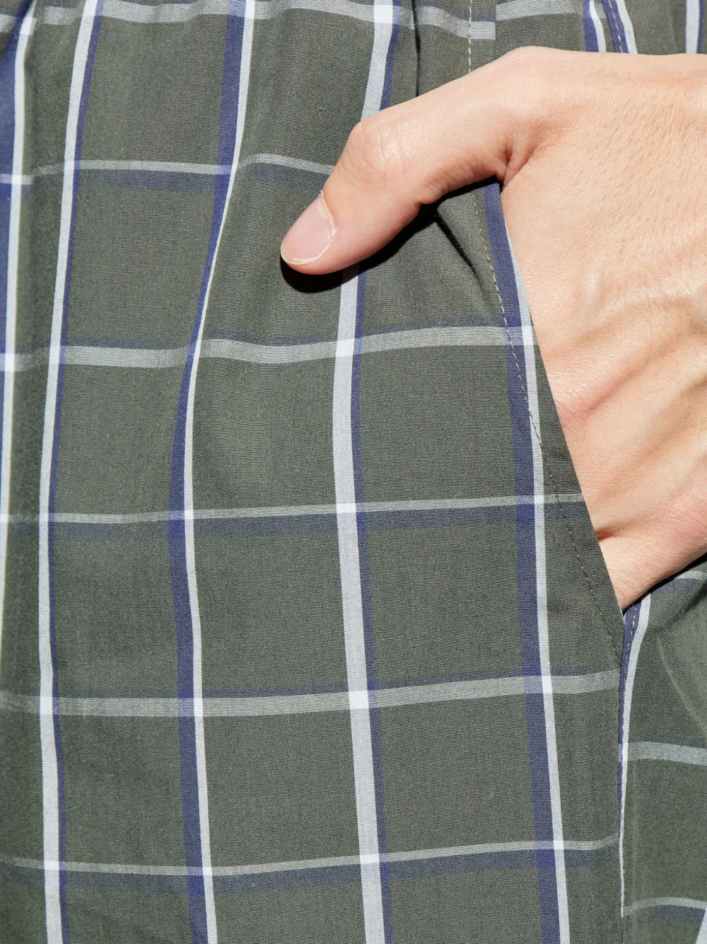 Hanro Checked Drawstring Pyjama In Green