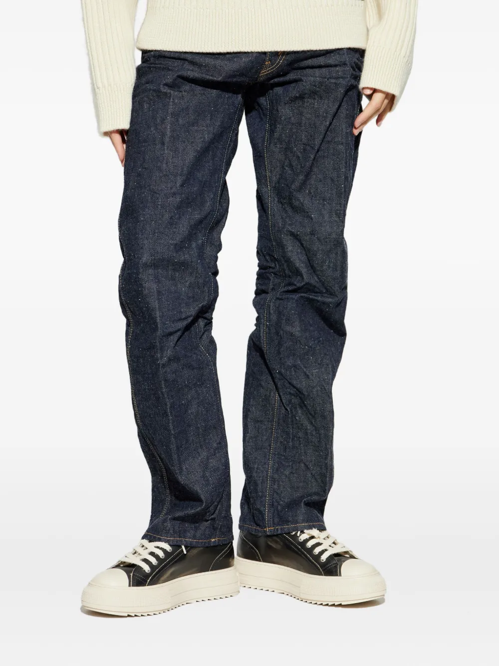 Dsquared2 Button Fastening Ruched Trousers In Blue