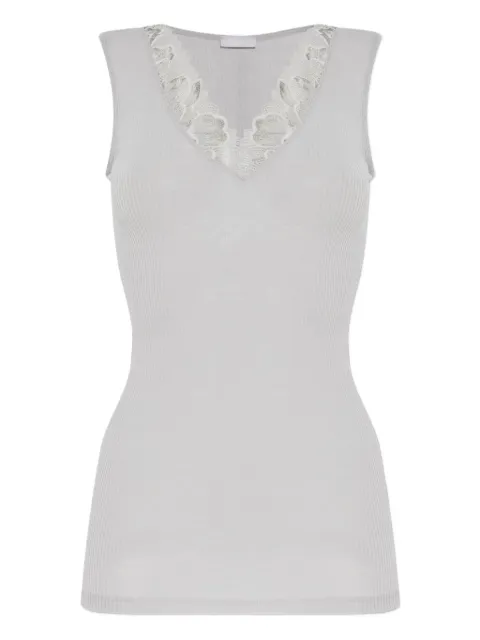 Hanro top de encaje con cuello en V