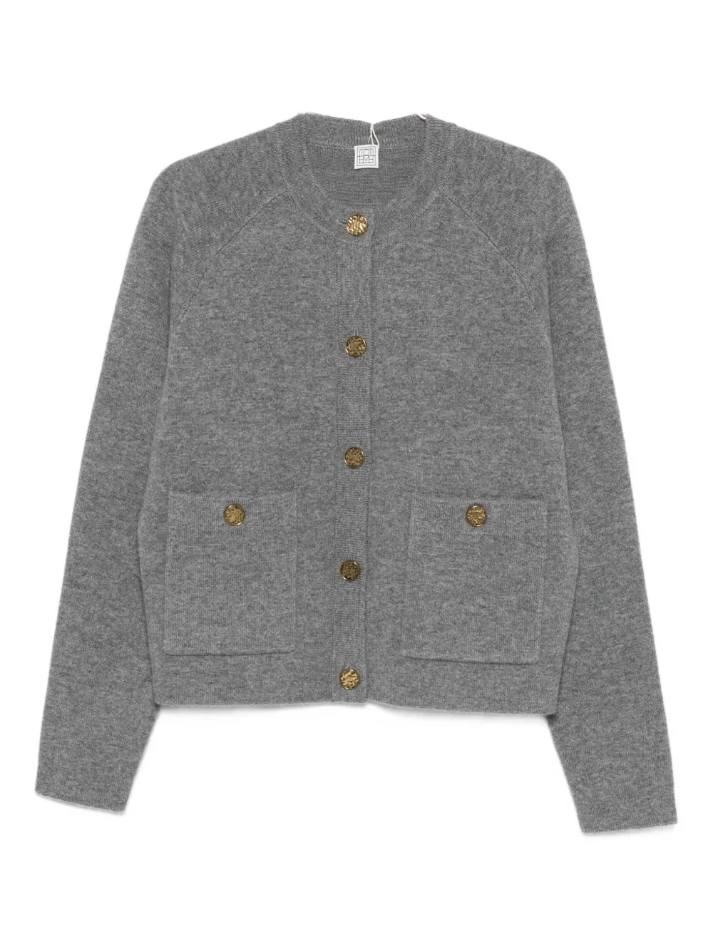 Totême Buttoned Patch-pocket Cardigan In Gray