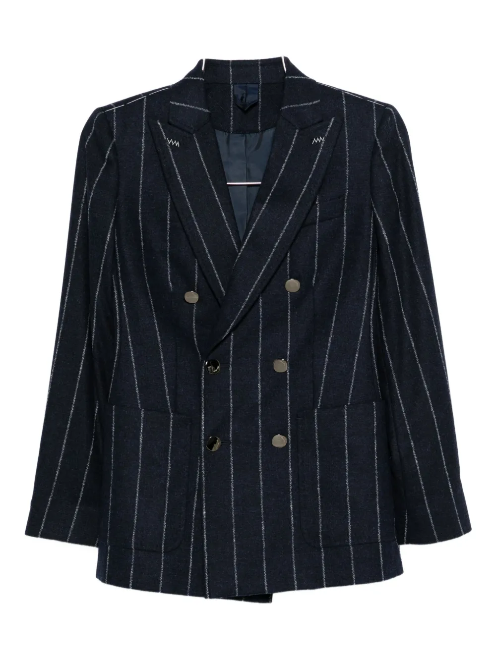 Max Mara pinstripe double-breasted jacket - ブルー Max Mara pinstripe double-breasted jacket - ブルー