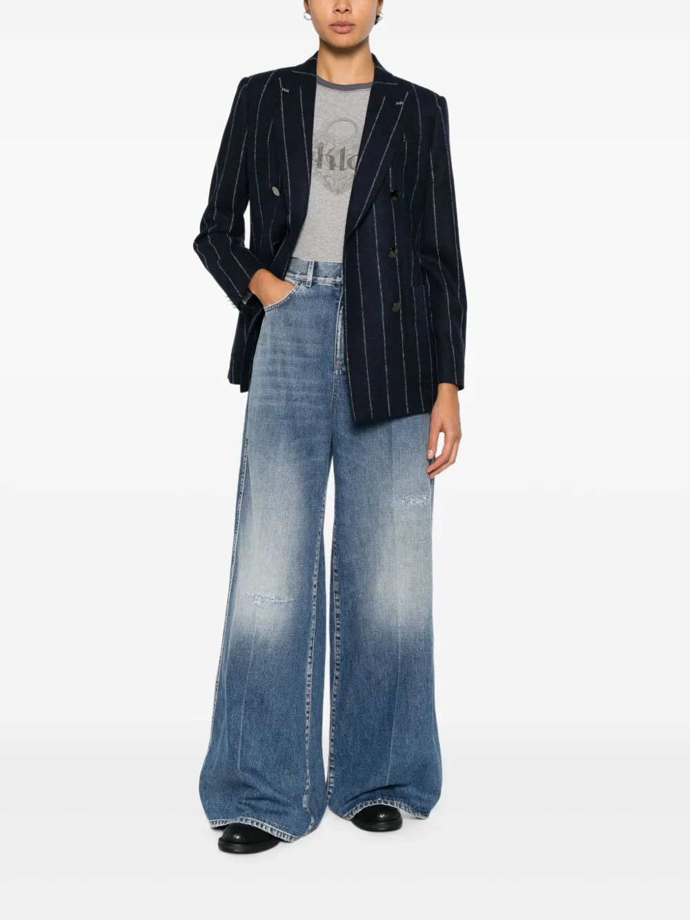 Max Mara veste croisée à fines rayures | Vestes cintrées | Image 2