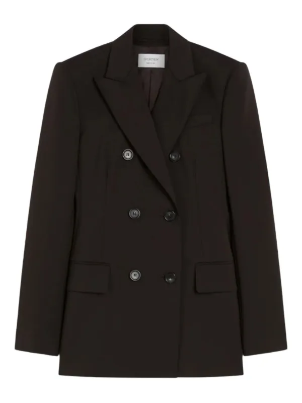 Sportmax Double-breasted Sartorial Blazer in Brown