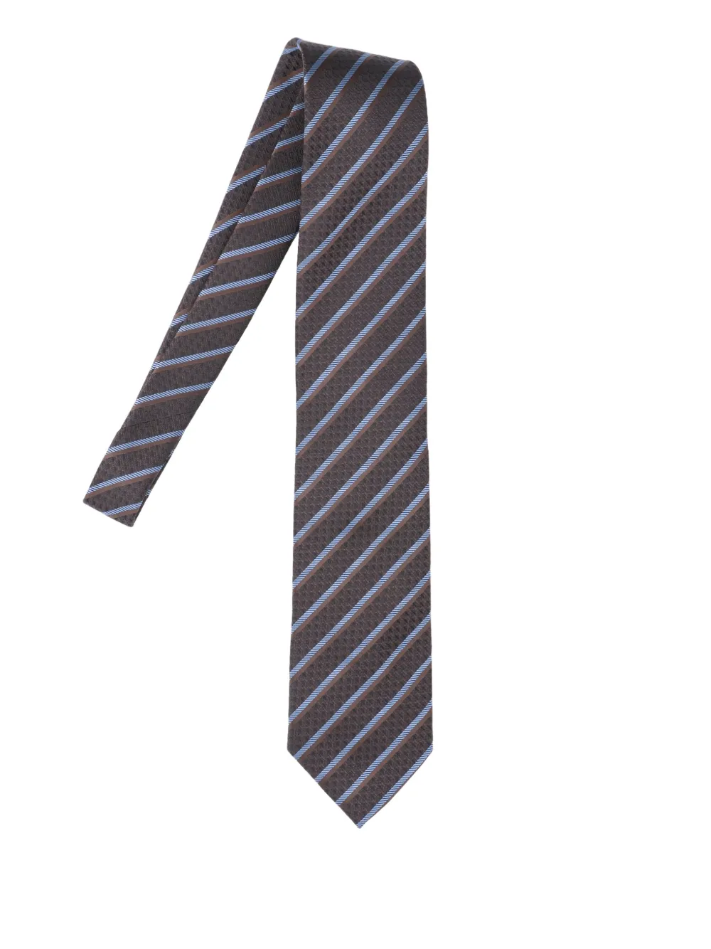 Zegna corbata de seda con rayas estampadas | marrón | Image 1