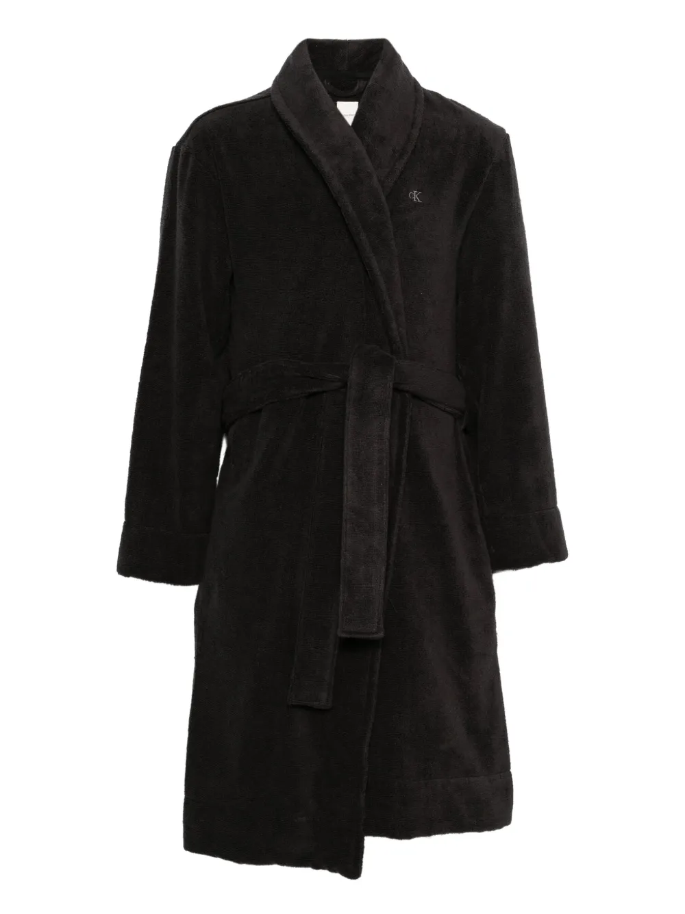 Calvin Klein bata con monograma bordado y cinturón | negro | Image 1