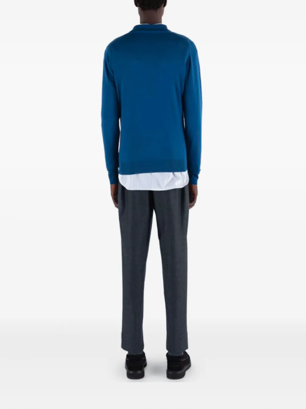 John Smedley Belper long-sleeve polo shirt - Blauw