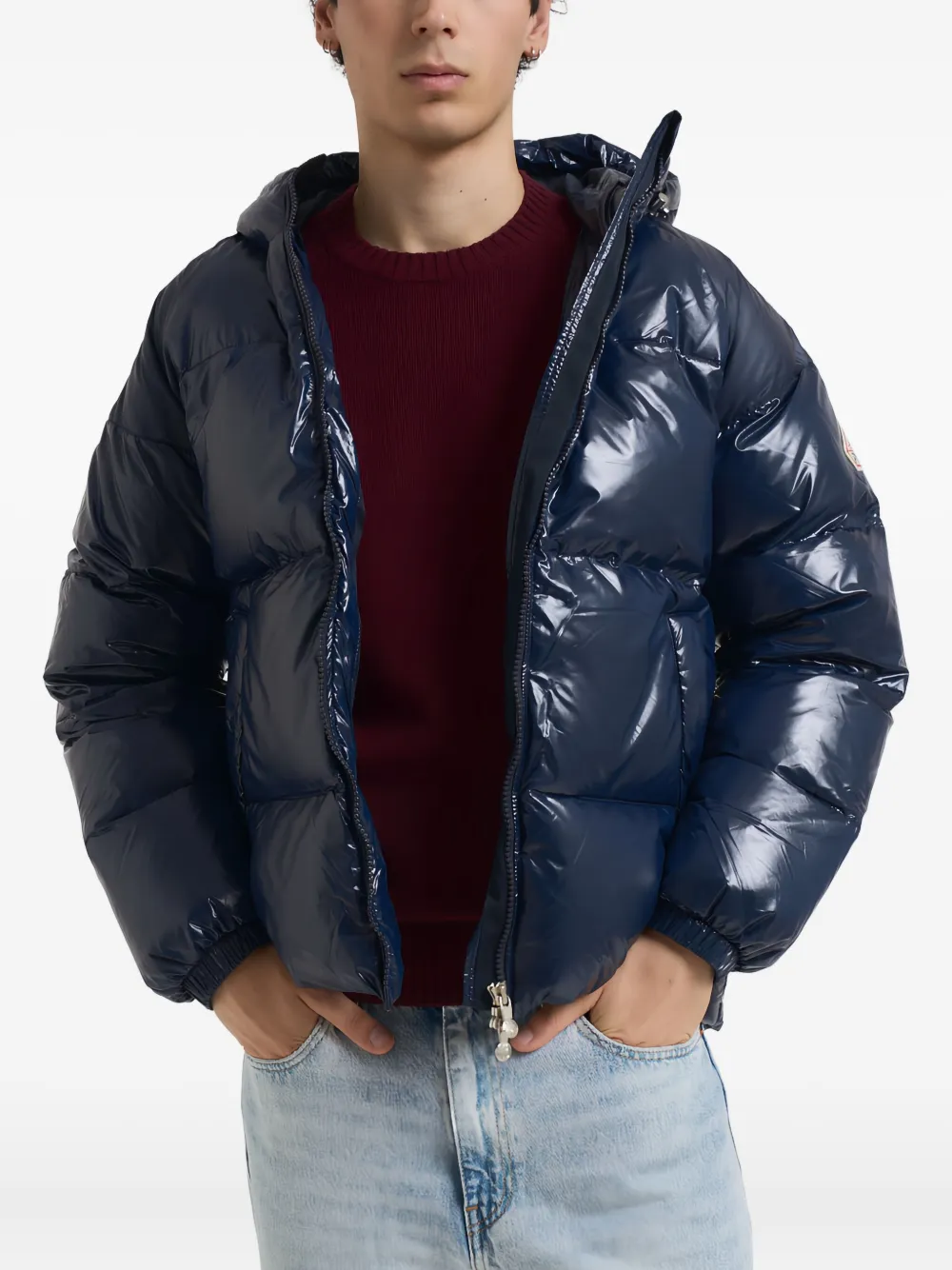 Pyrenex Adjustable Hooded Puffer Jacket In Blue