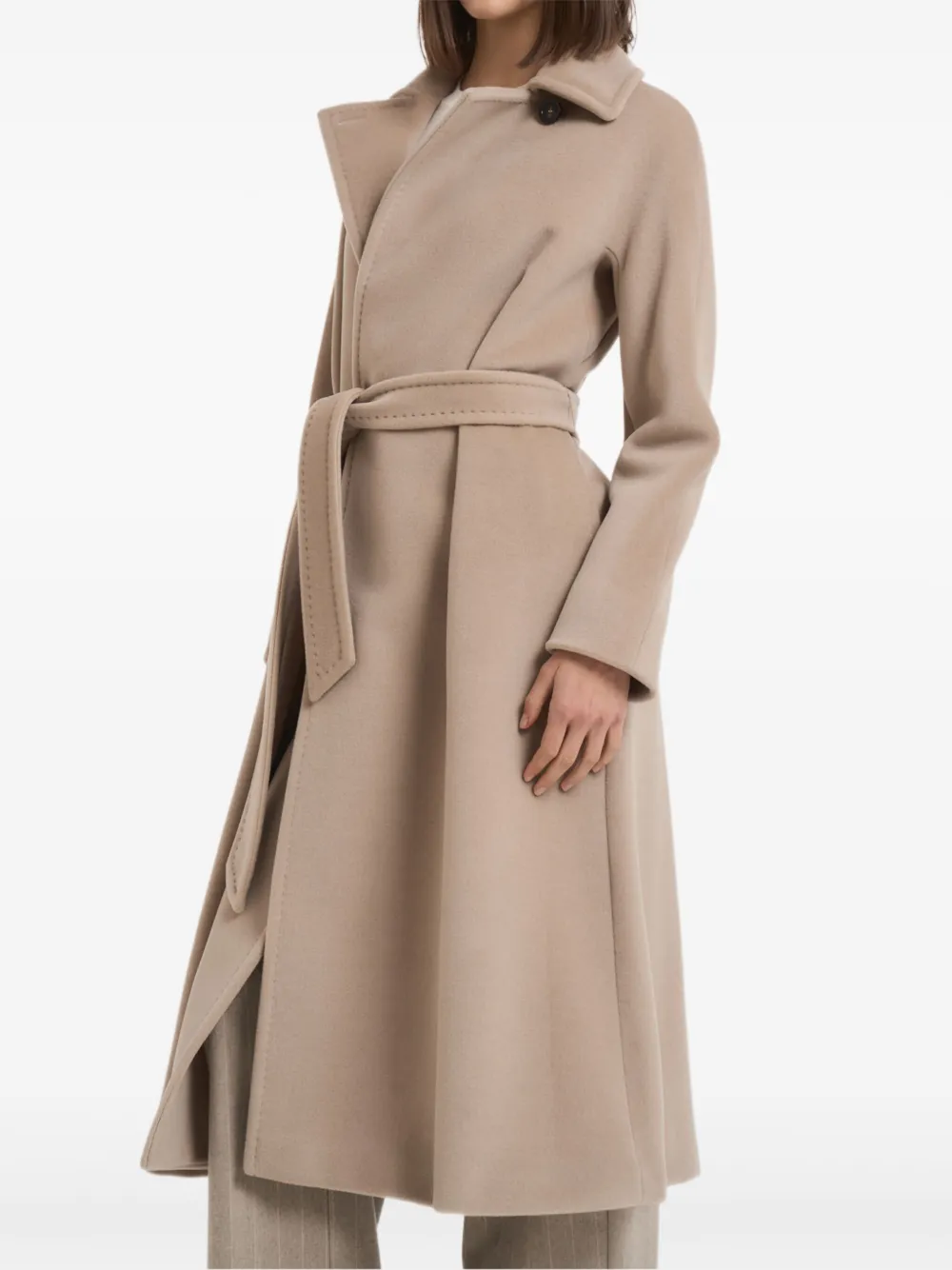 Max Mara Tenzone jas met ceintuur Beige
