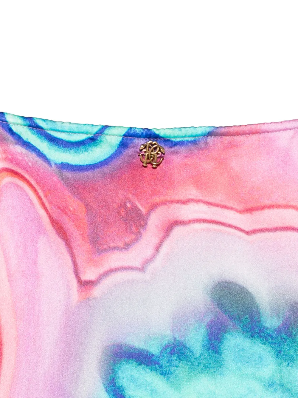 Roberto Cavalli Midi-jurk met ceintuur en print Groen