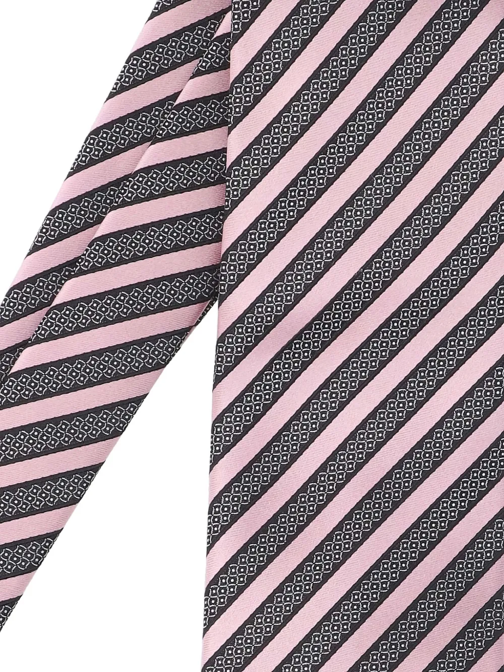 Zegna striped silk tie - Roze