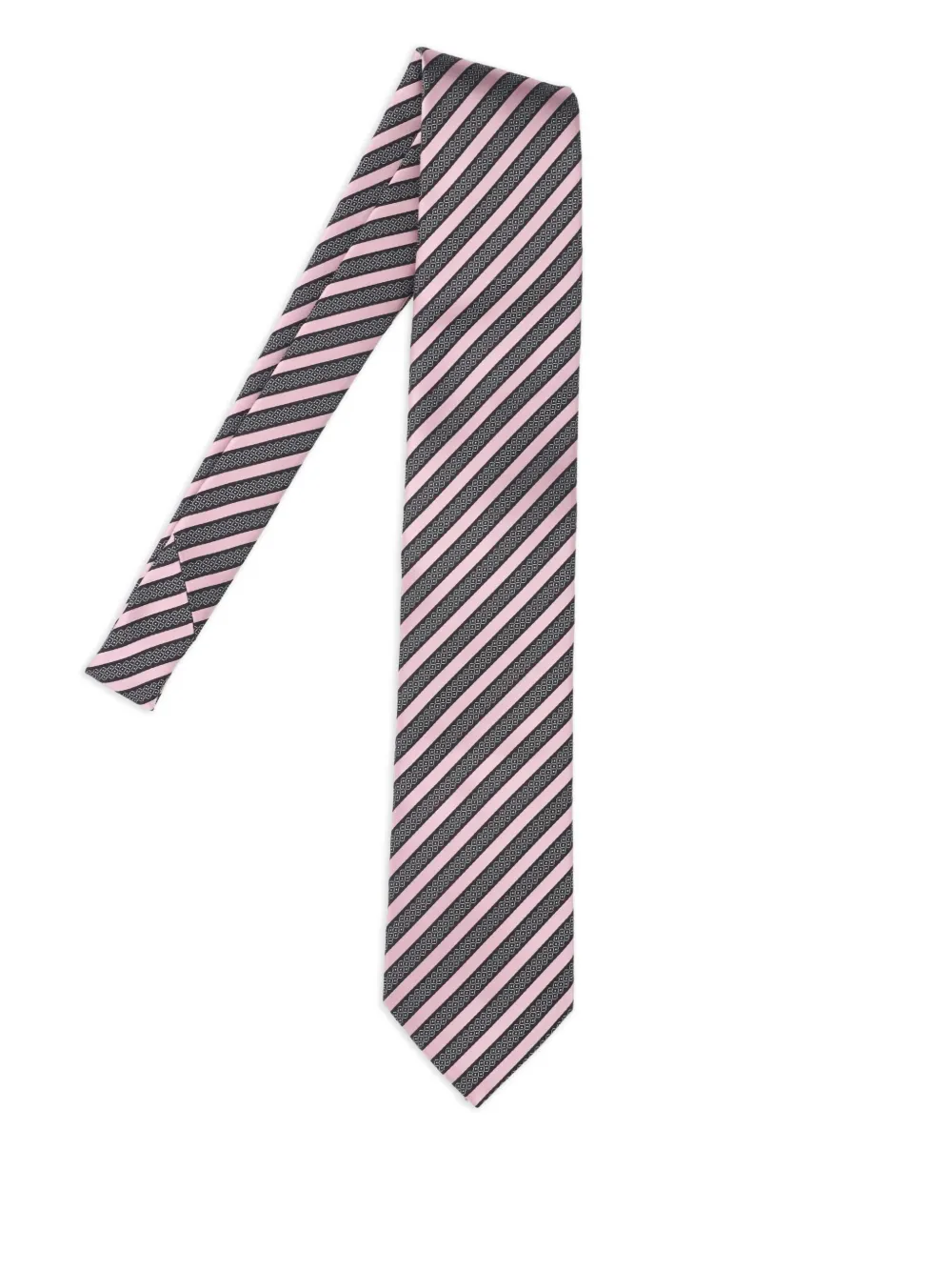 Zegna cravate rayée en soie | rose | Image 1