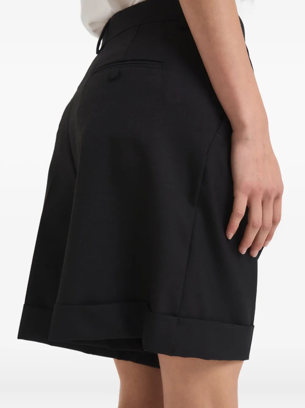 Weekend Max Mara Cuffed Belt-loop Shorts In Black