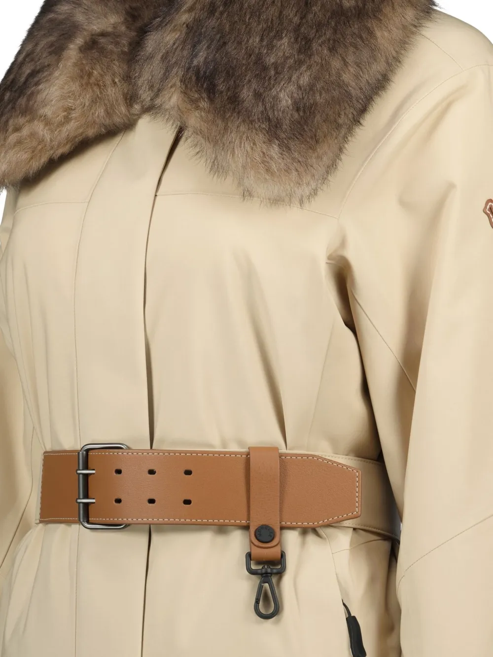 Moncler Vizelles Shearling-trimmed Ski Jacket In Neutral