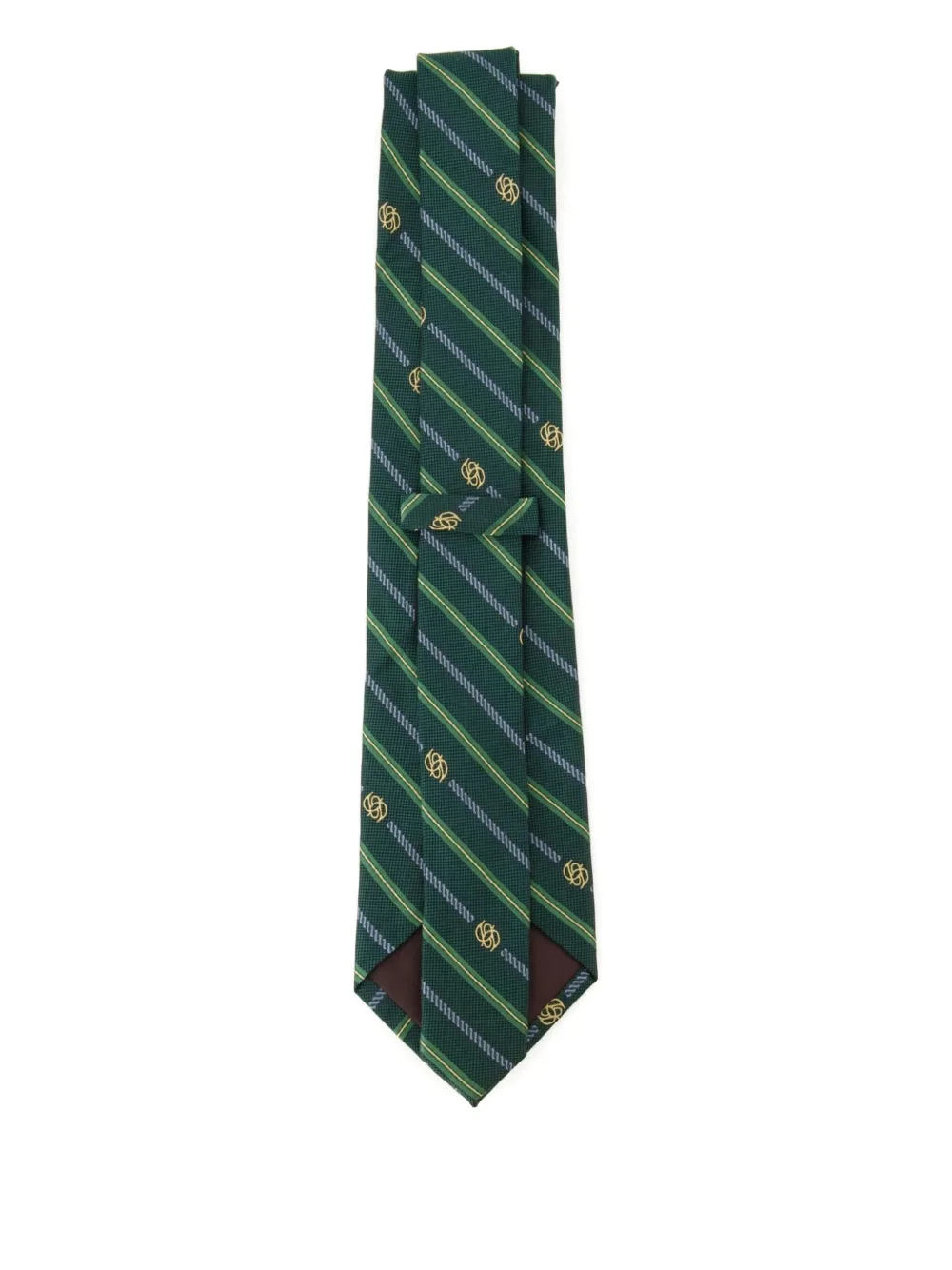 Drôle De Monsieur Rayure Monogramme tie - Groen