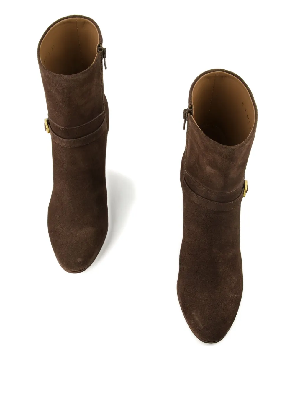 Valentino Pattie Suede Ankle Boot In Brown