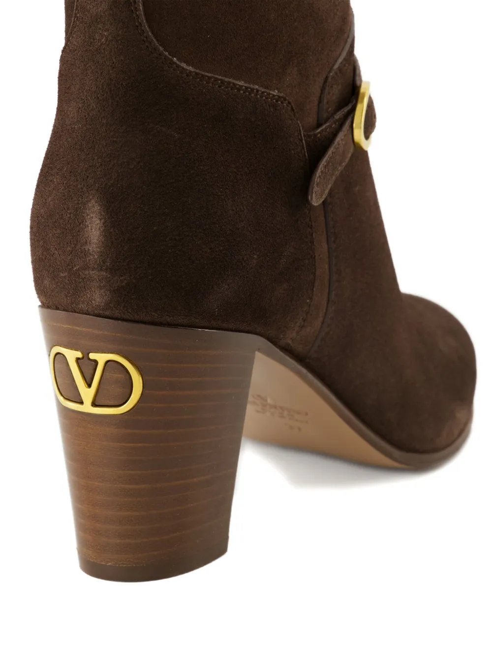 Valentino Pattie Suede Ankle Boot In Brown