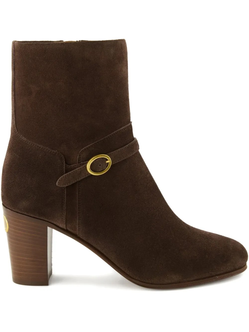 Valentino Pattie Suede Ankle Boot In Brown