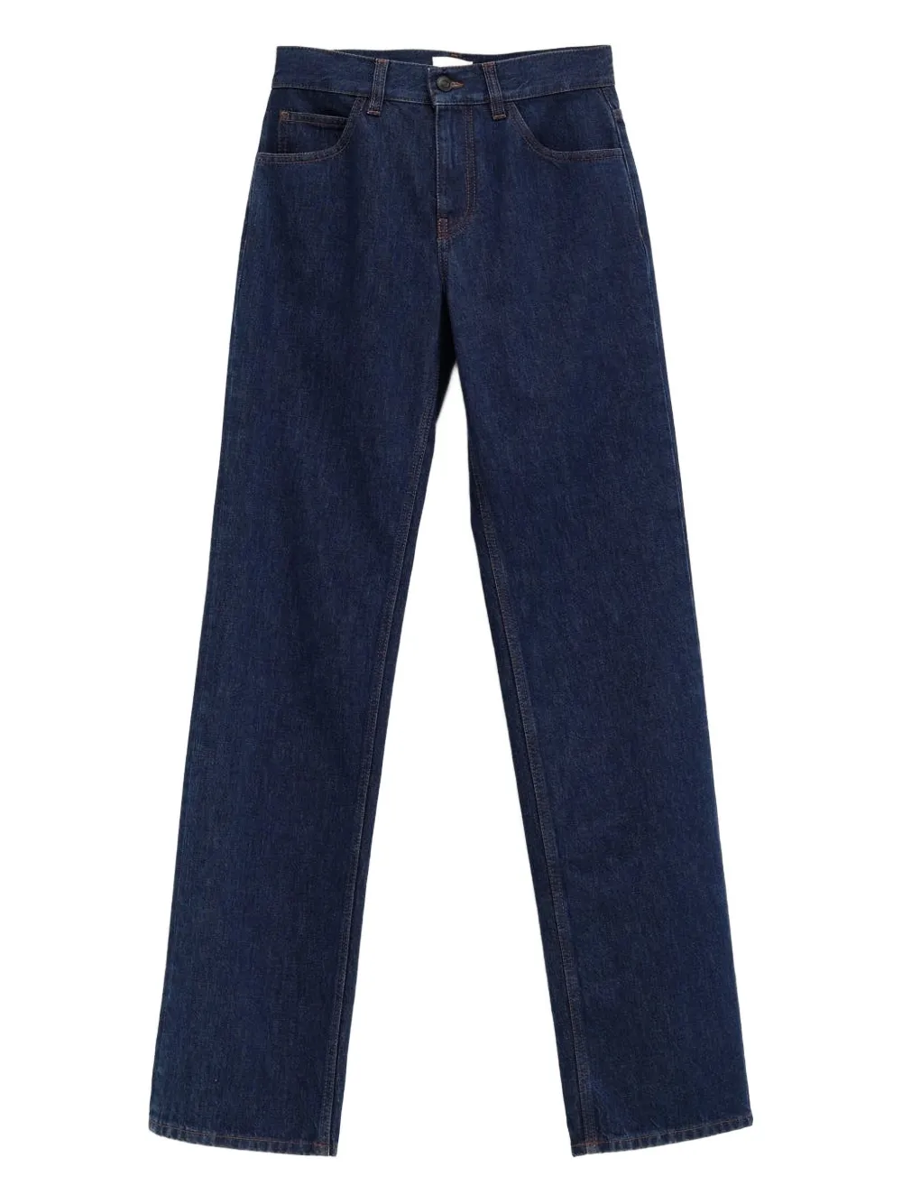 The Row Topstitched Denim Jeans In Blue