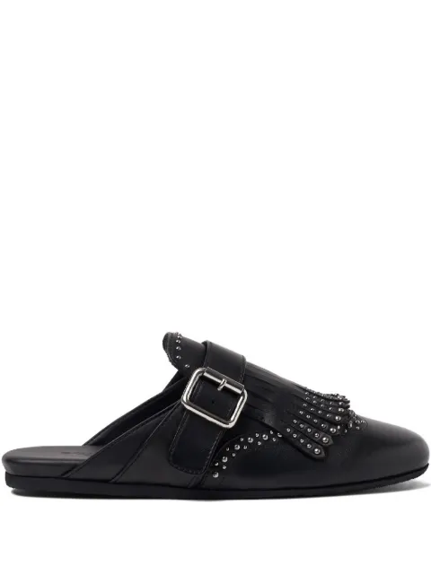 Scarosso Gaia fringed studded mules