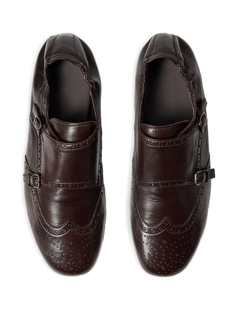 Scarosso Johnny Buckled Brogue Monk Shoes In Multi