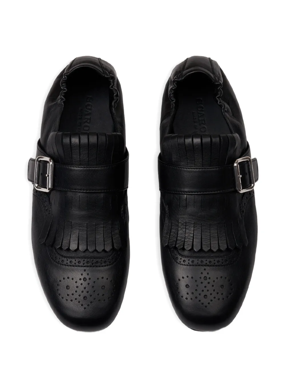 Scarosso Julian gespschoenen met franje Zwart
