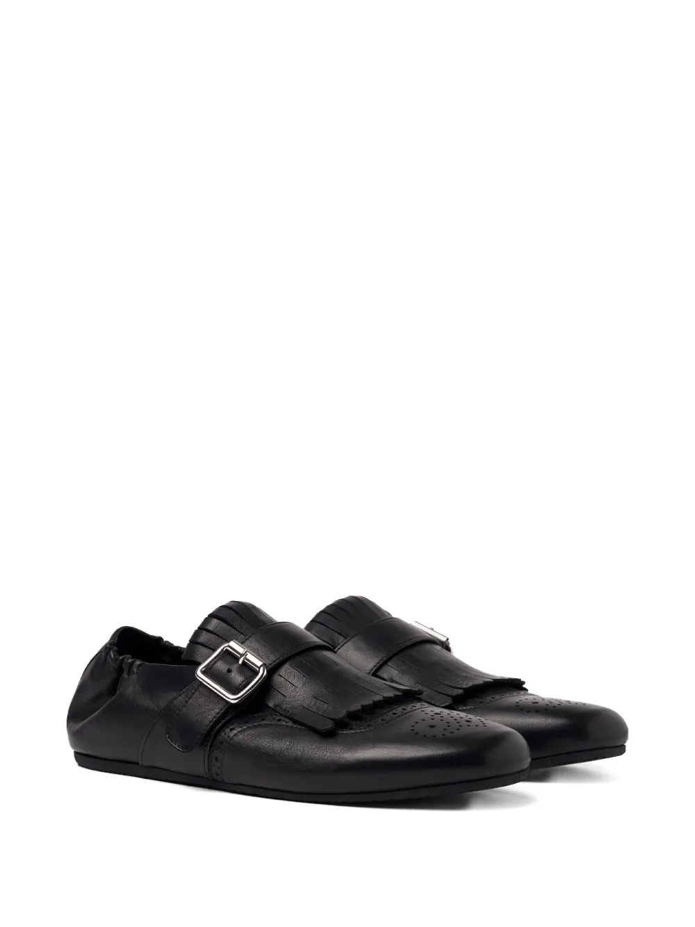 Scarosso Julian fringed monk shoes - Zwart