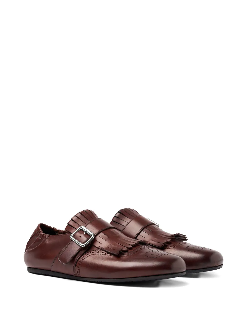 Scarosso Julian fringed buckled monk shoes - Bruin