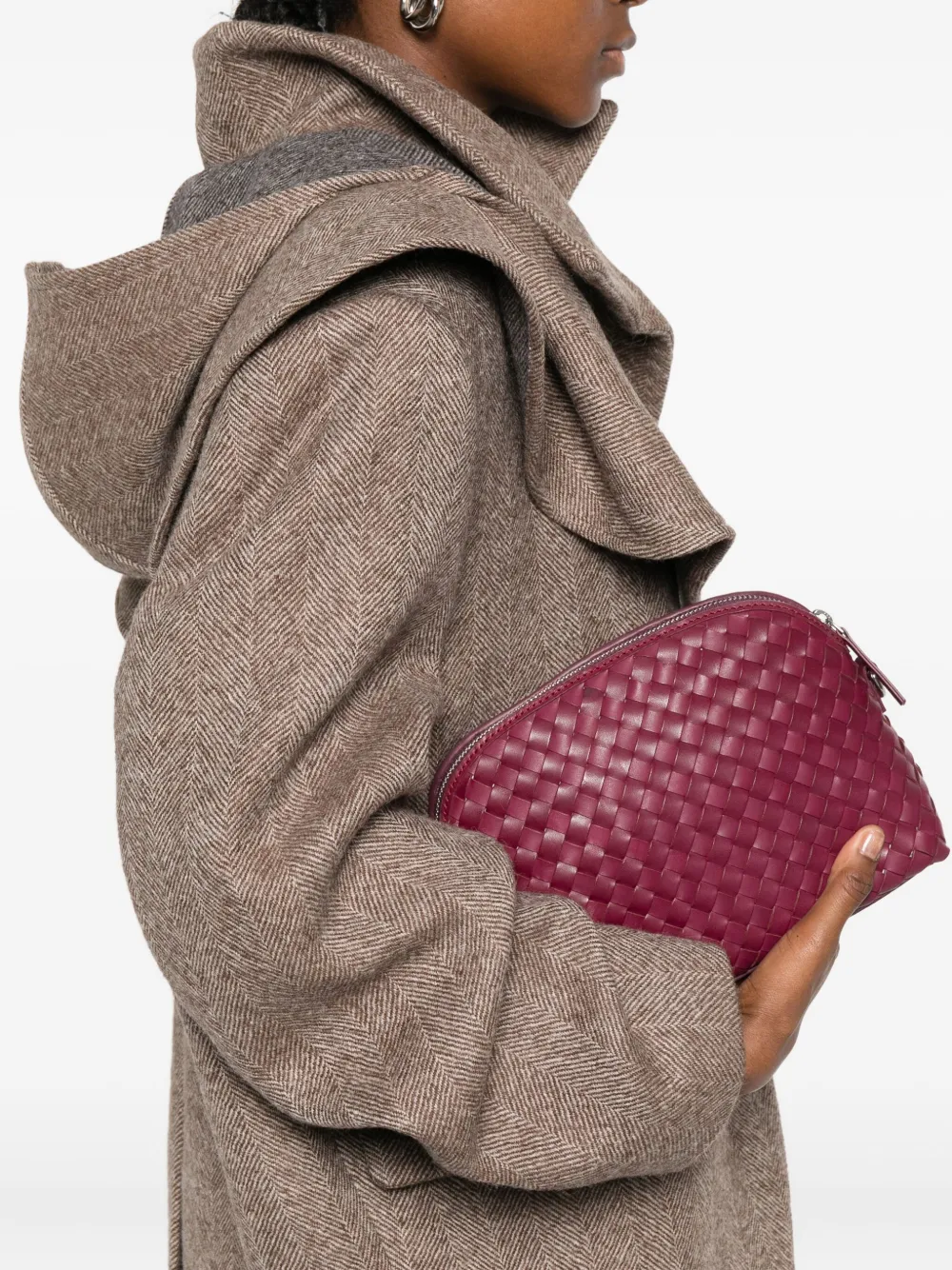 Dragon Diffusion Woven Chunky Fellini Pochette In Red