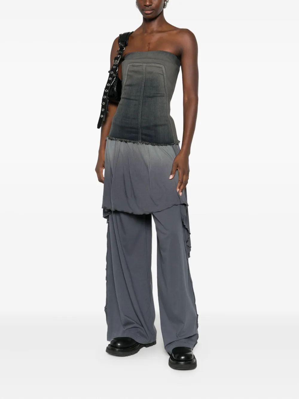 Diesel Broek met logodetail en ruches - Grijs
