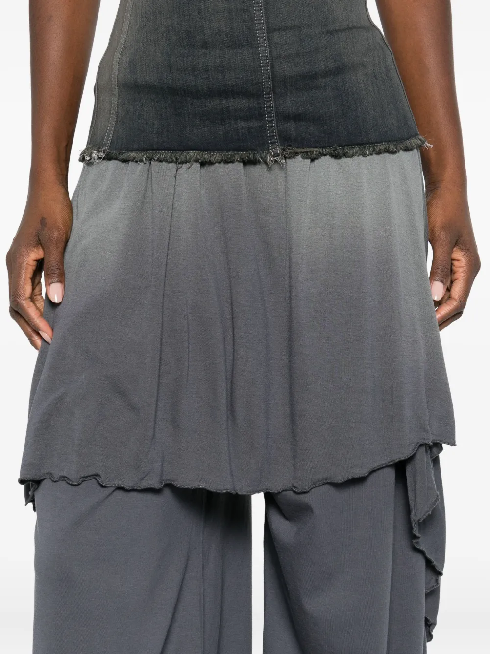 Diesel Logo-detail Ruffled Trousers In Gray