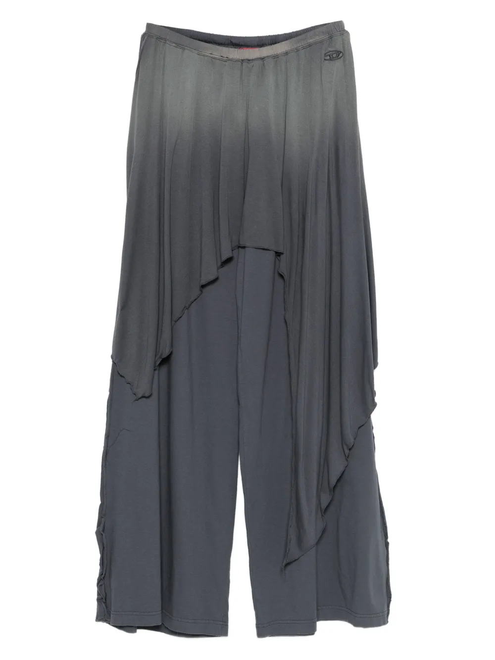 Diesel Logo-detail Ruffled Trousers In Gray