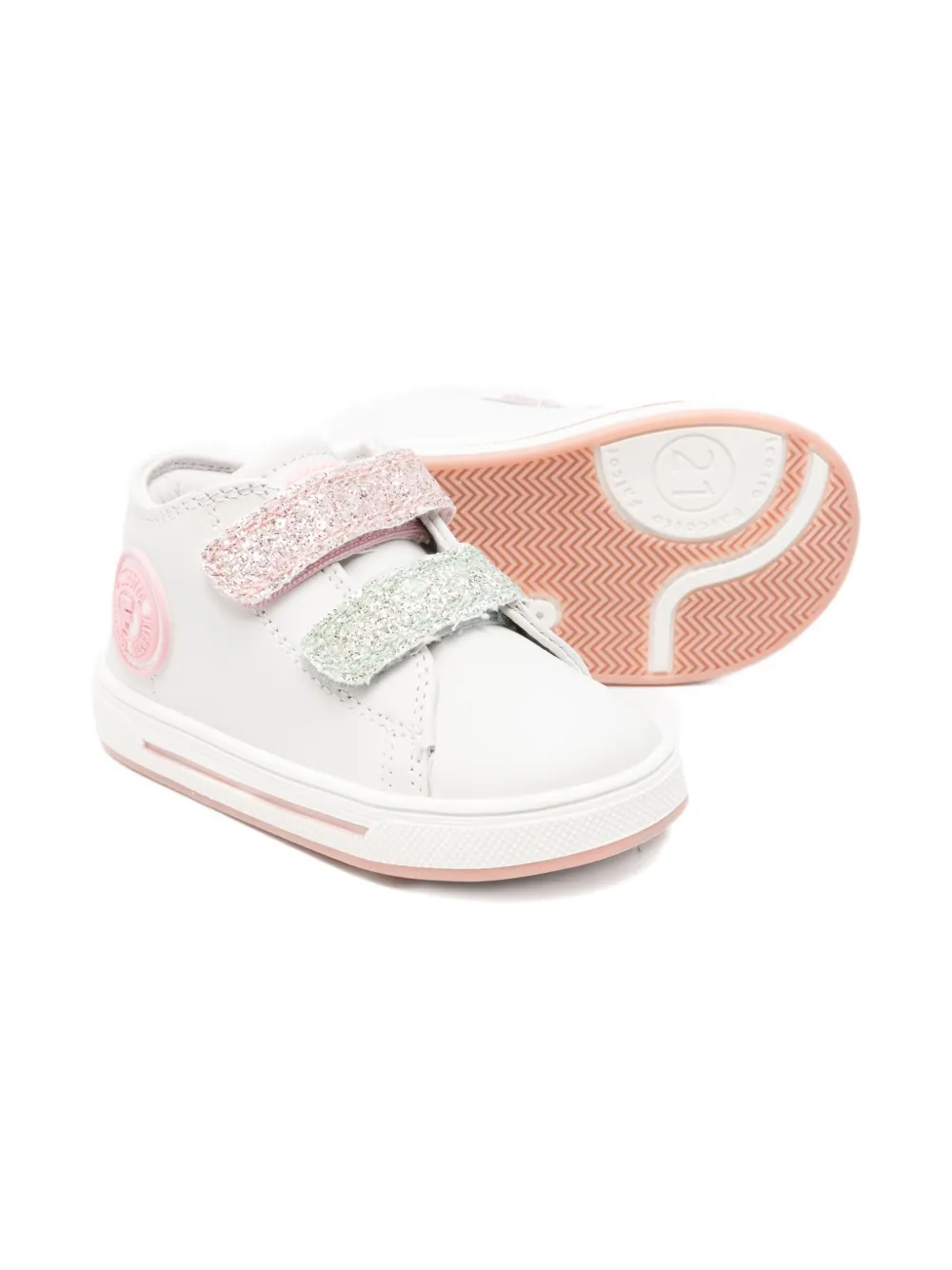 Falcotto Sneakers verfraaid met glitter Wit