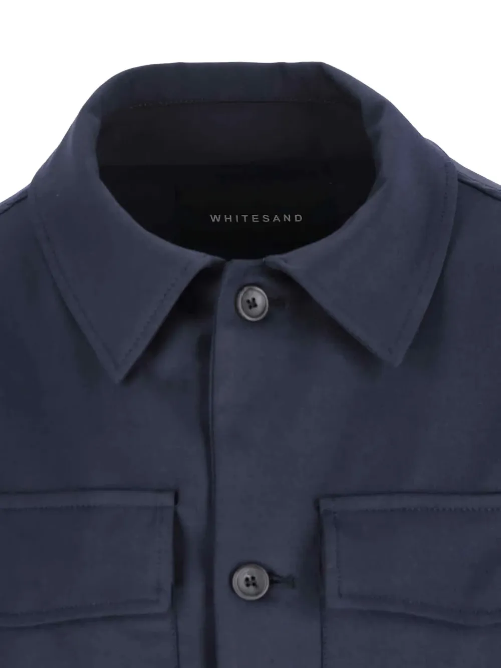 White Sand Wool Blend Shirt In Blue