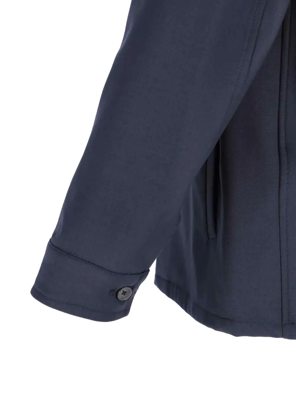 White Sand Wool Blend Shirt In Blue