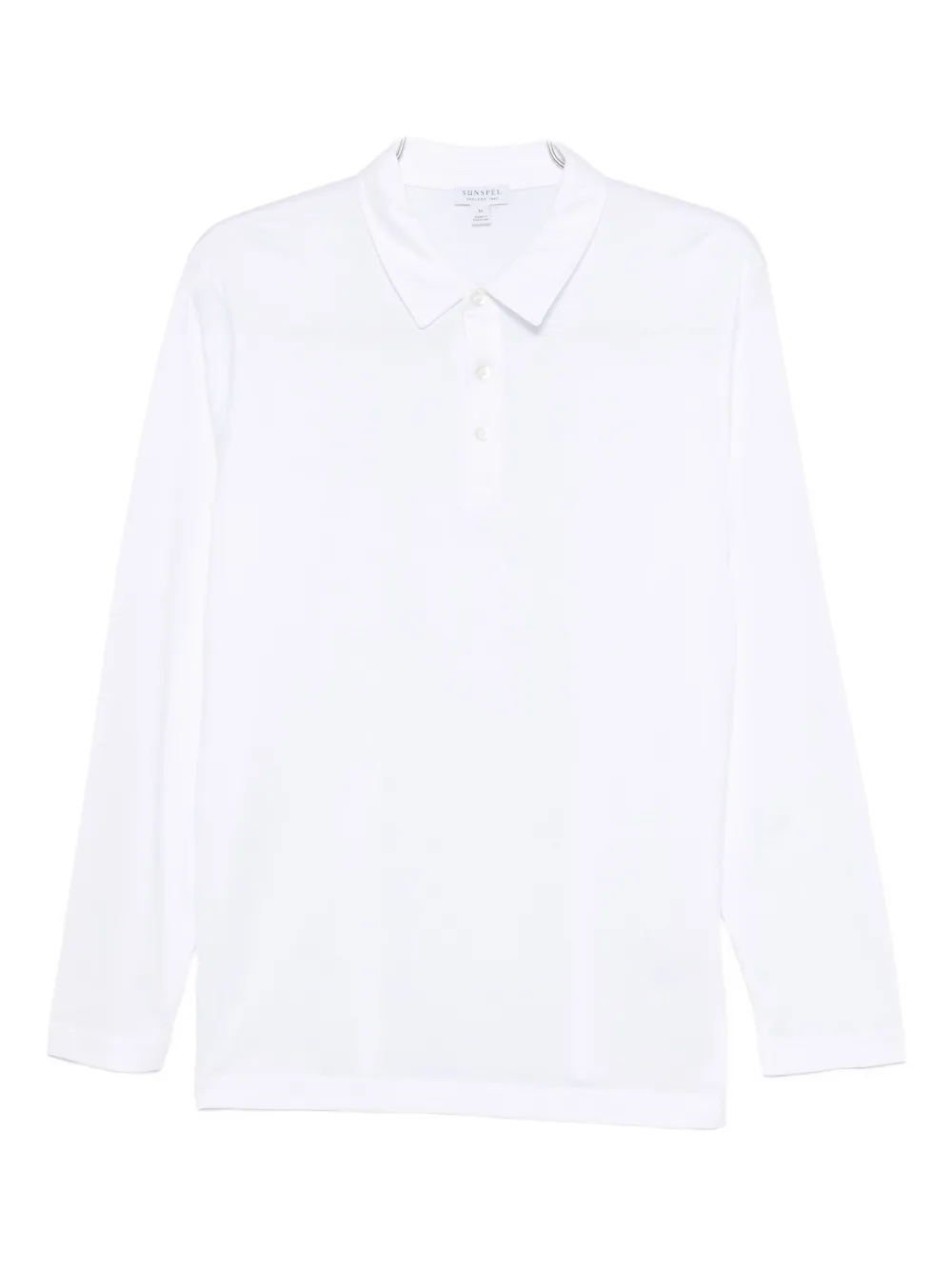 Sunspel Buttoned Polo Shirt In White