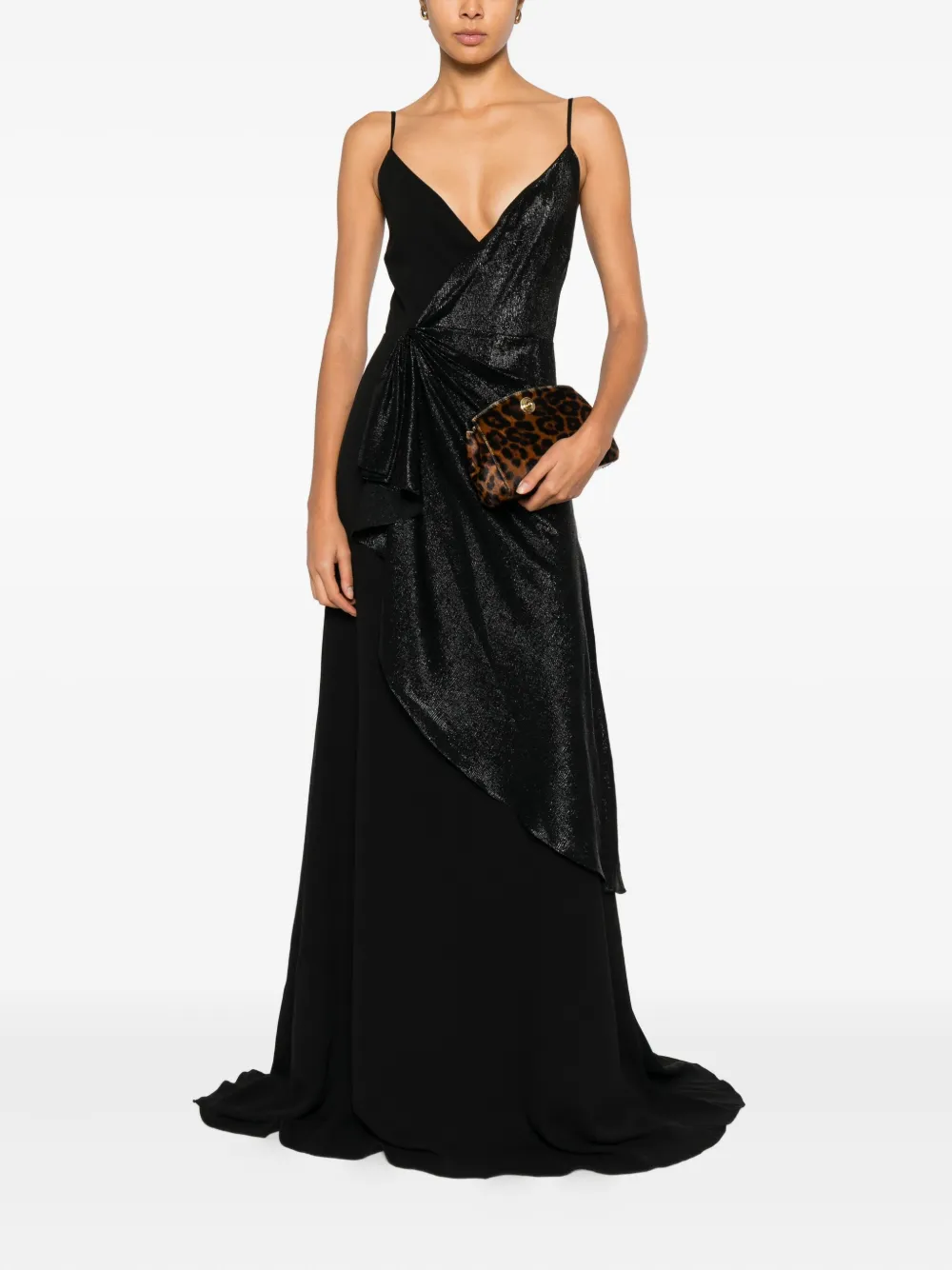 Gucci Pre-Owned 2020s maxi-jurk met ruches - Zwart