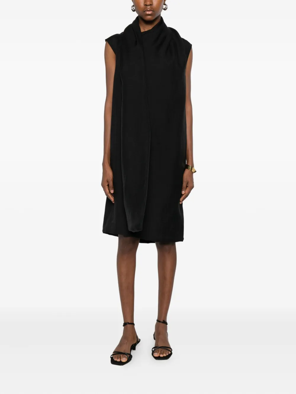 TOTEME cowl-neck sleeveless dress - Zwart