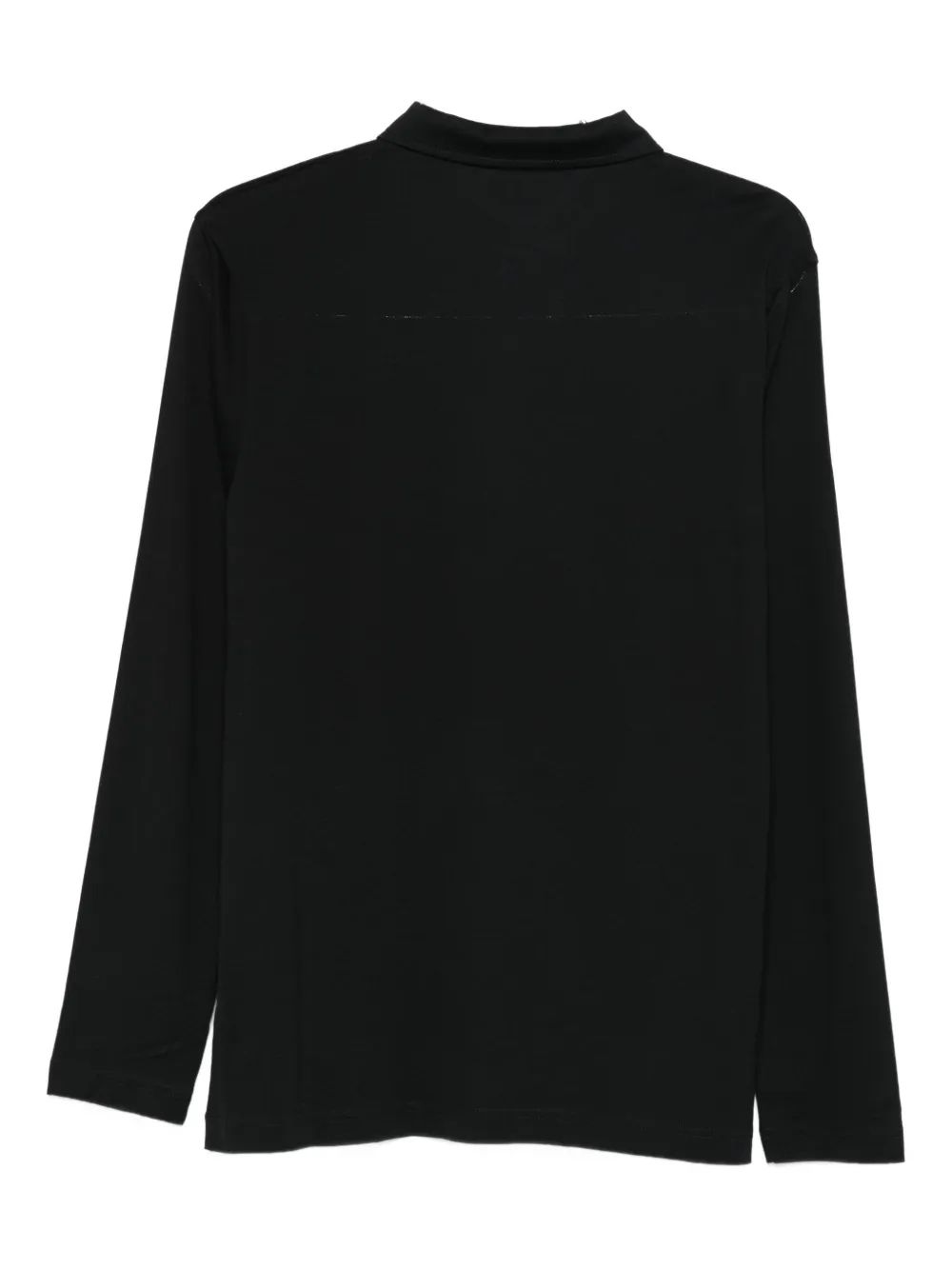 Sunspel Long-sleeve Polo Shirt In Black