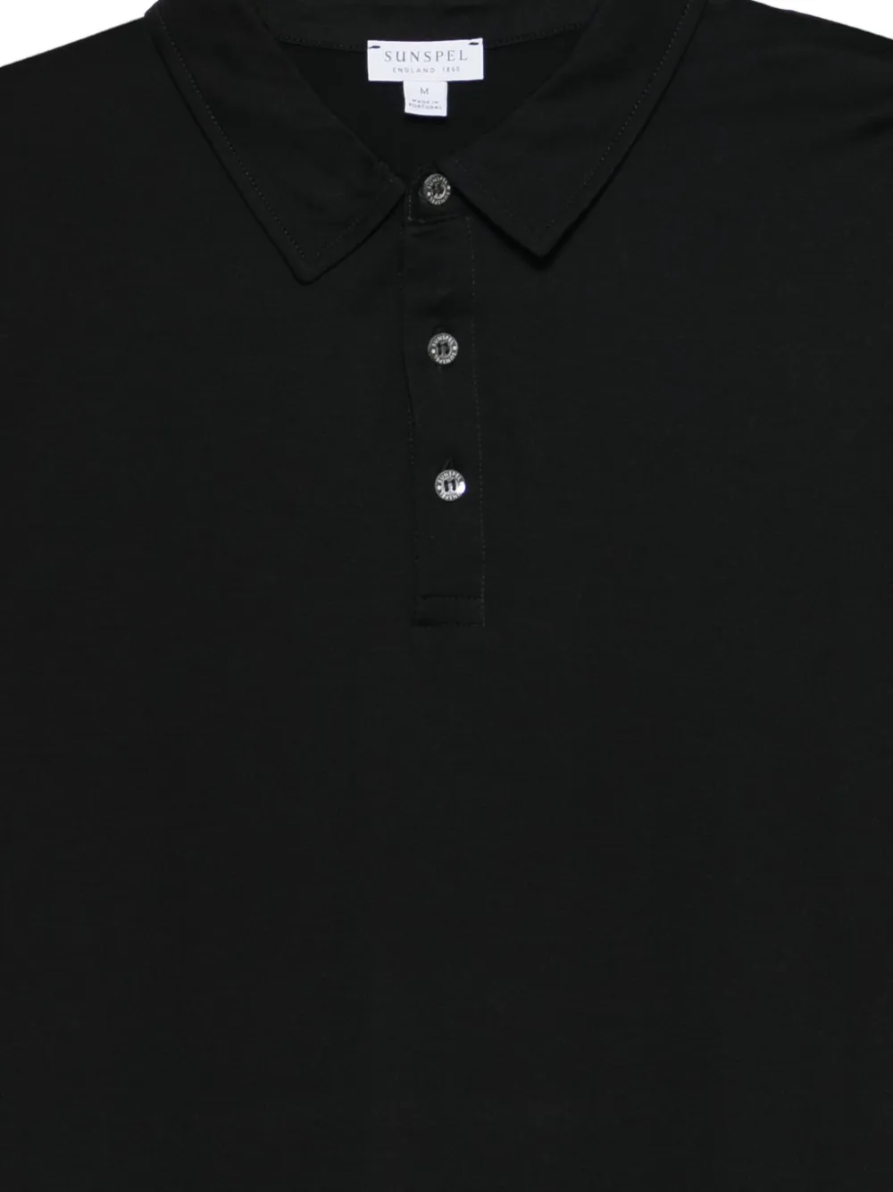 Sunspel Poloshirt met lange mouwen Zwart