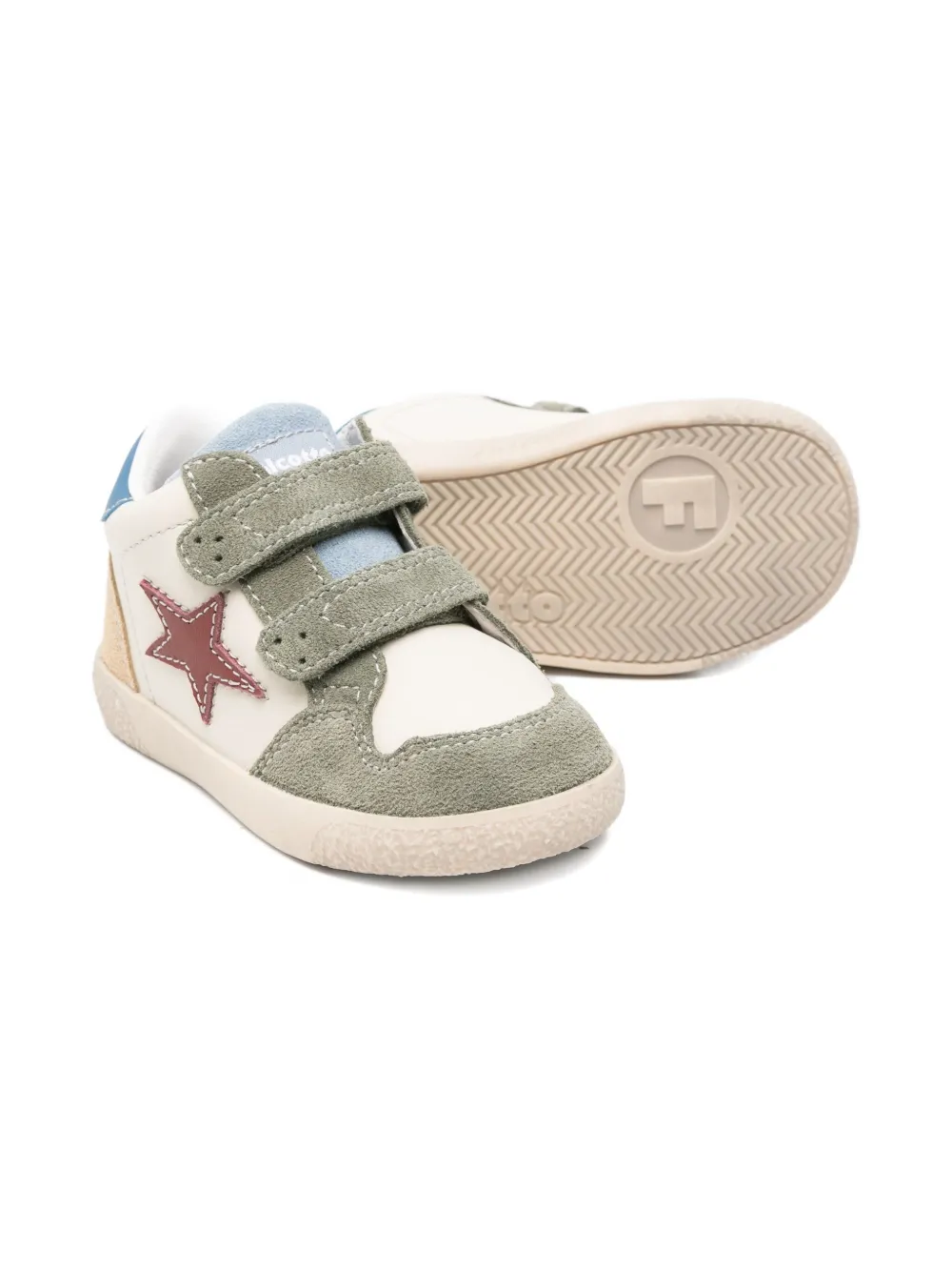 Falcotto Sneakers met ster-applicatie en bandje Groen