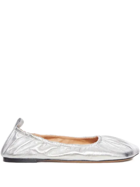 Niccolò Pasqualetti Obliqua metallic-effect ballet flats