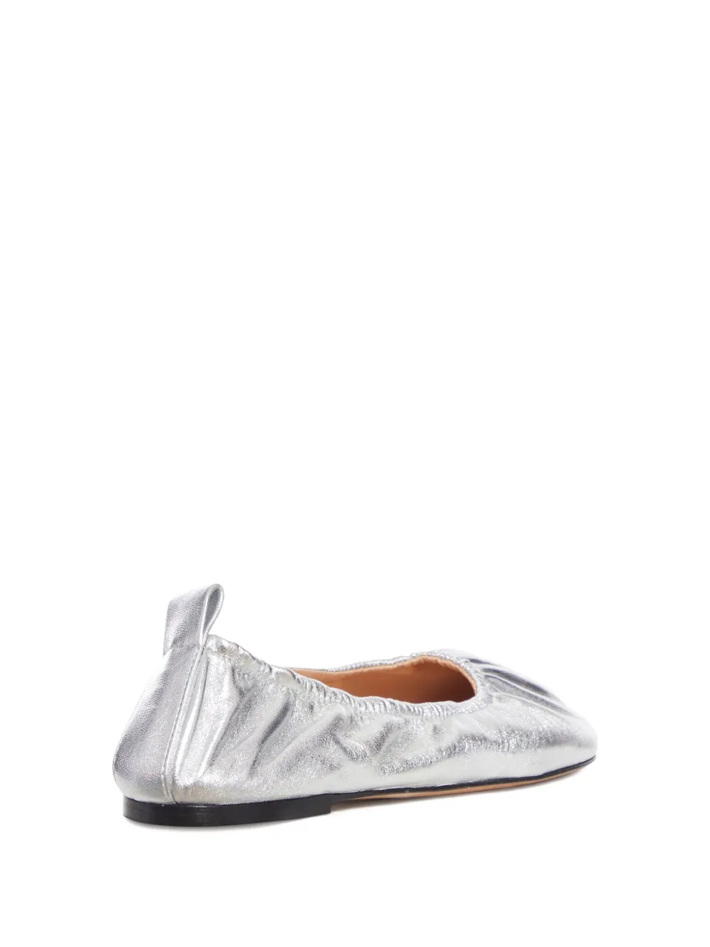 Niccolò Pasqualetti Obliqua Metallic-effect Ballet Flats In Silver