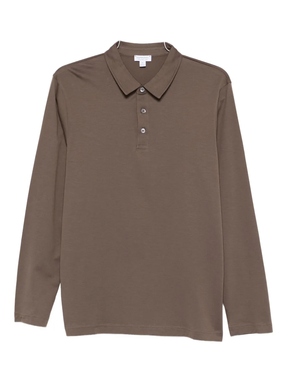 Sunspel Buttoned Polo Shirt In Brown
