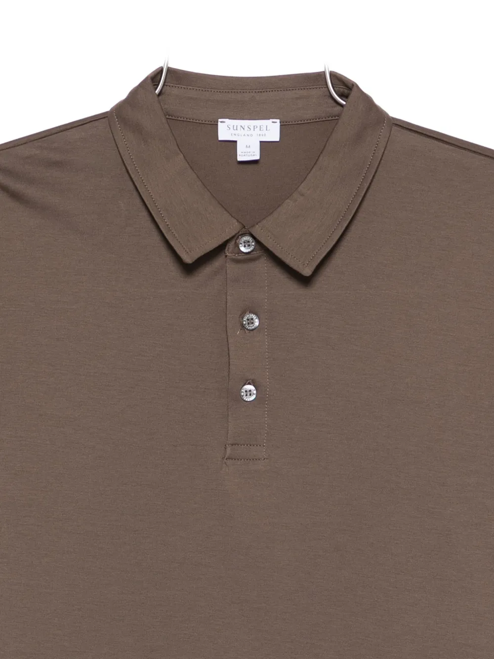 Sunspel Buttoned Polo Shirt In Brown
