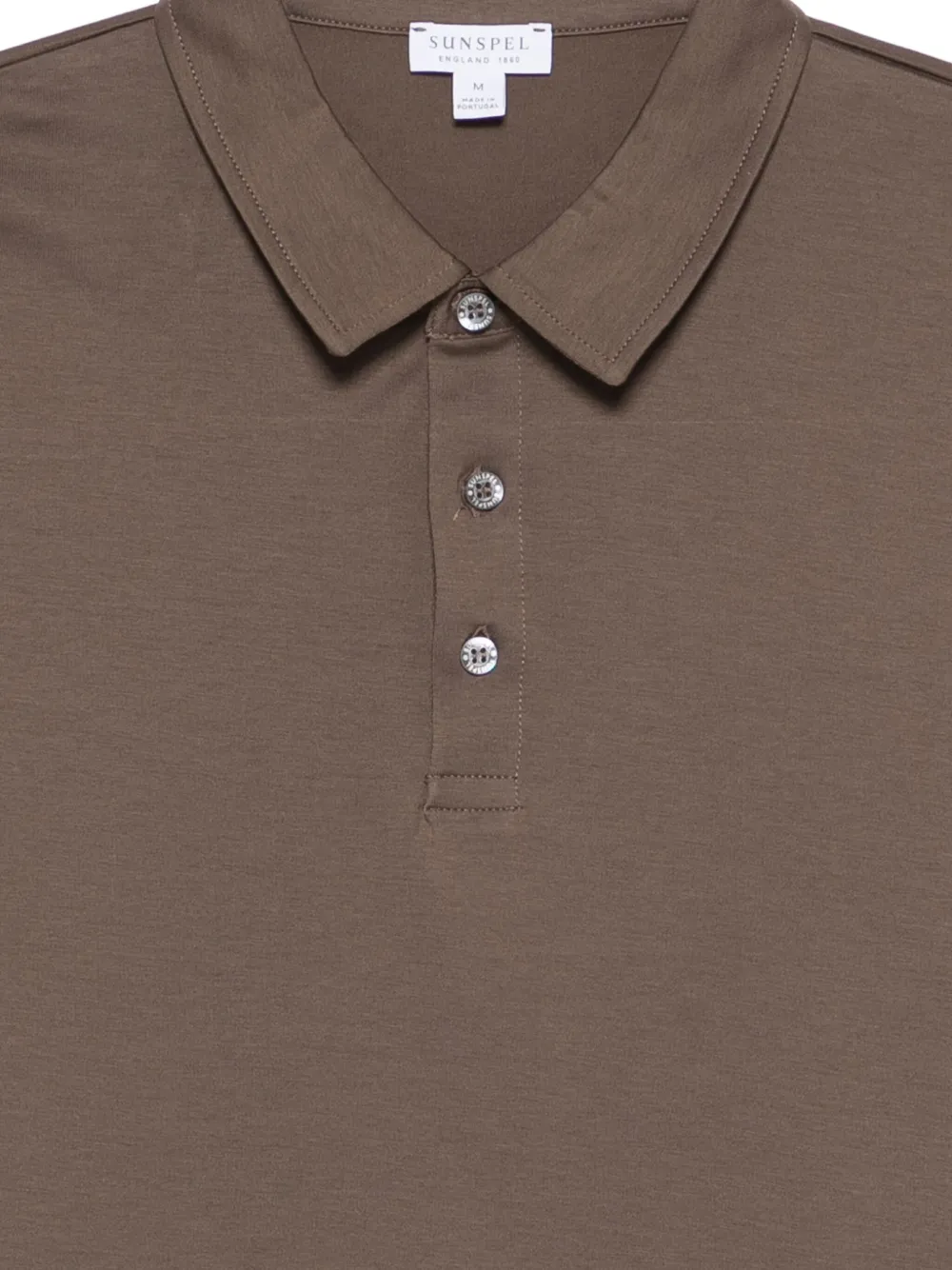 Sunspel Poloshirt met knopen Bruin