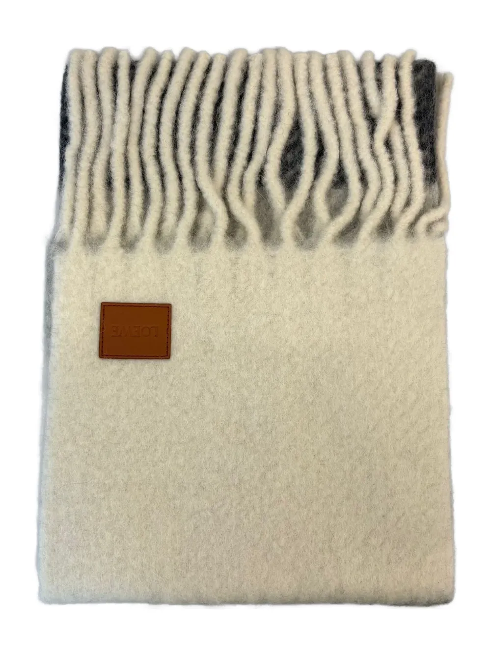 Loewe Fringed Scarf In Neutral