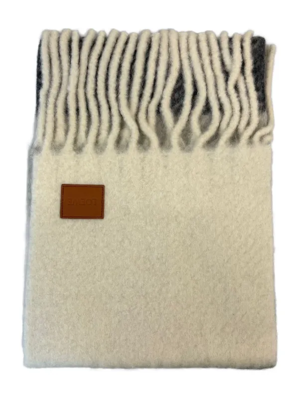 Loewe Scarf in Alpaca and Wool Blend in White