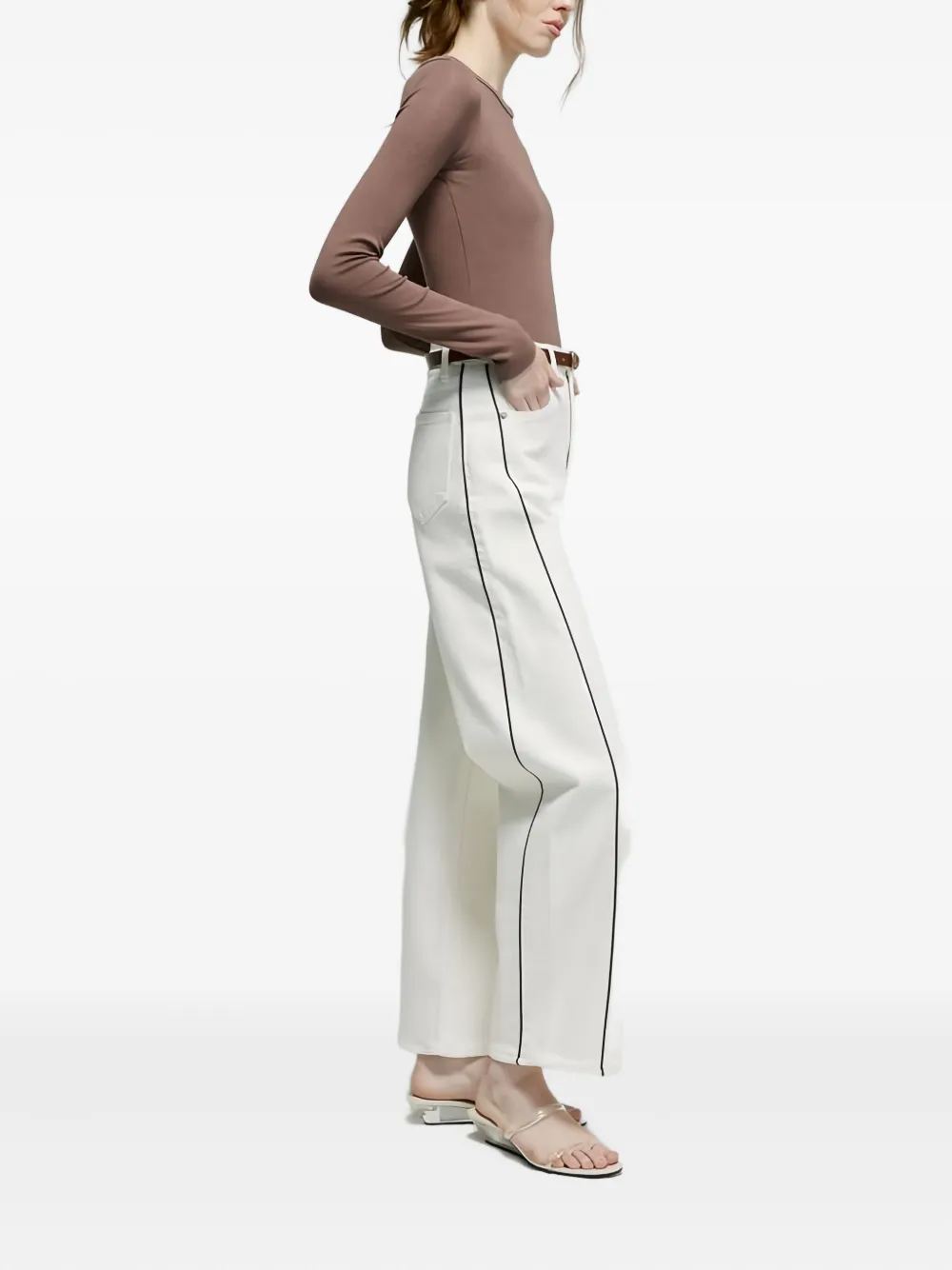 Hey Joanie High-waisted Wide-leg Trousers In Pattern